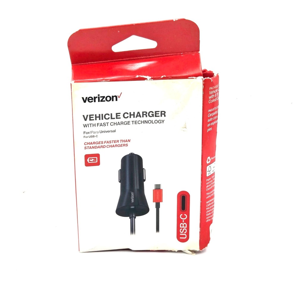 Verizon USB-C Vehicle Car Charger Fast Charge Technology New Sealed